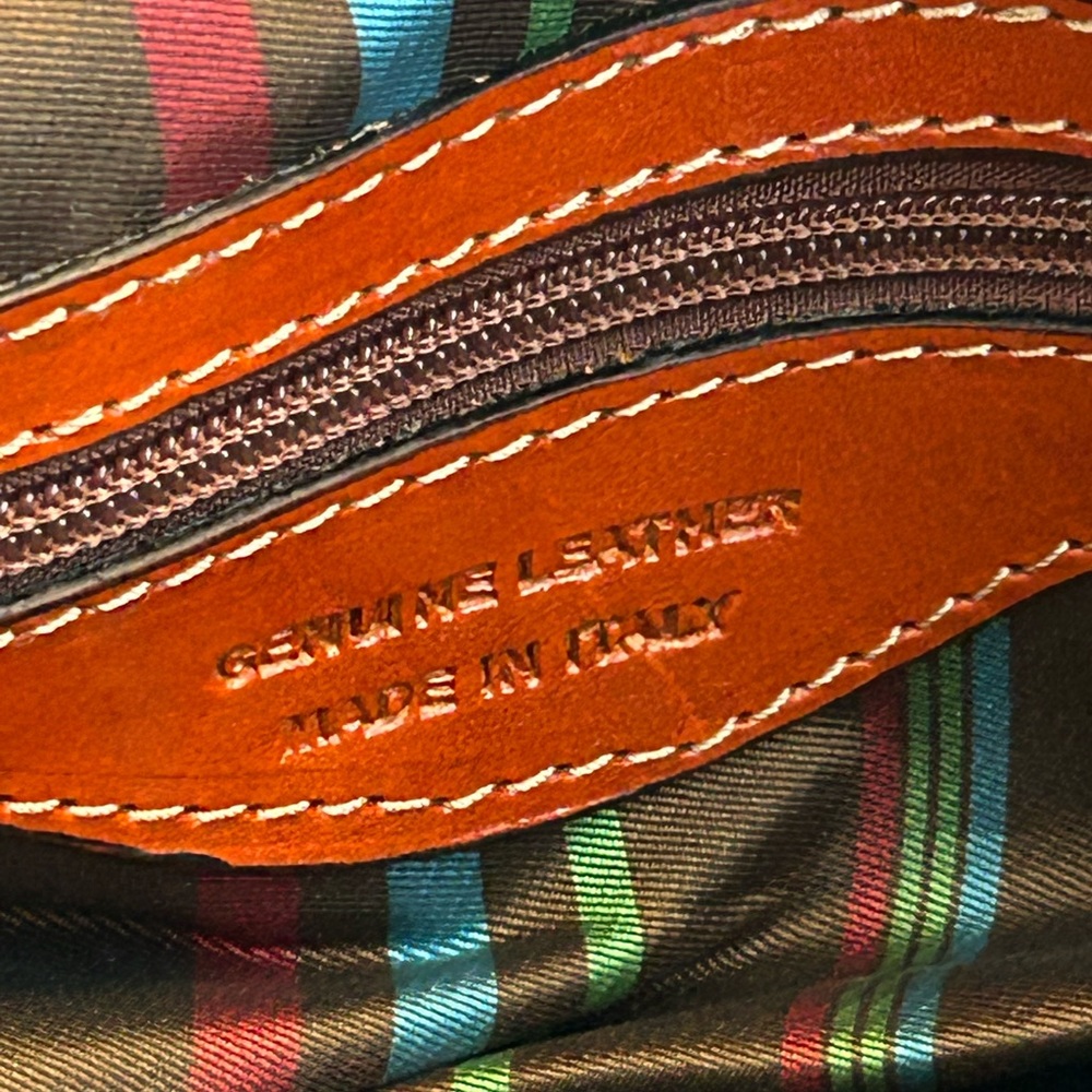 Tornabuoni Duffle bag leather luggage Burgundy Chestnut Brown Made in Italy New - Picture 4 of 13